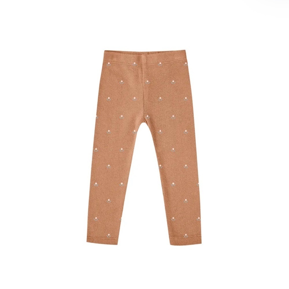 Rylee + Cru Bud micro knit leggings terracotta. 6 to 12 months
